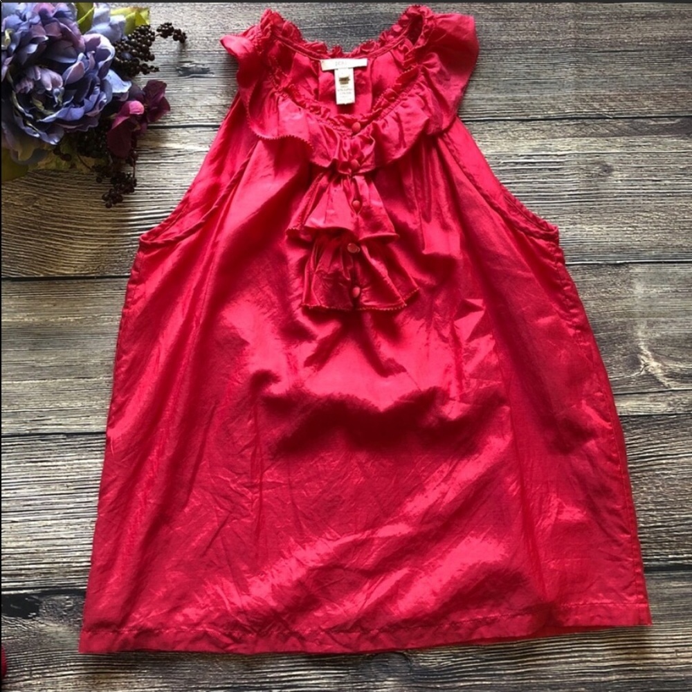 J. Crew Lydia Silk blend blouse in cheery pink XS